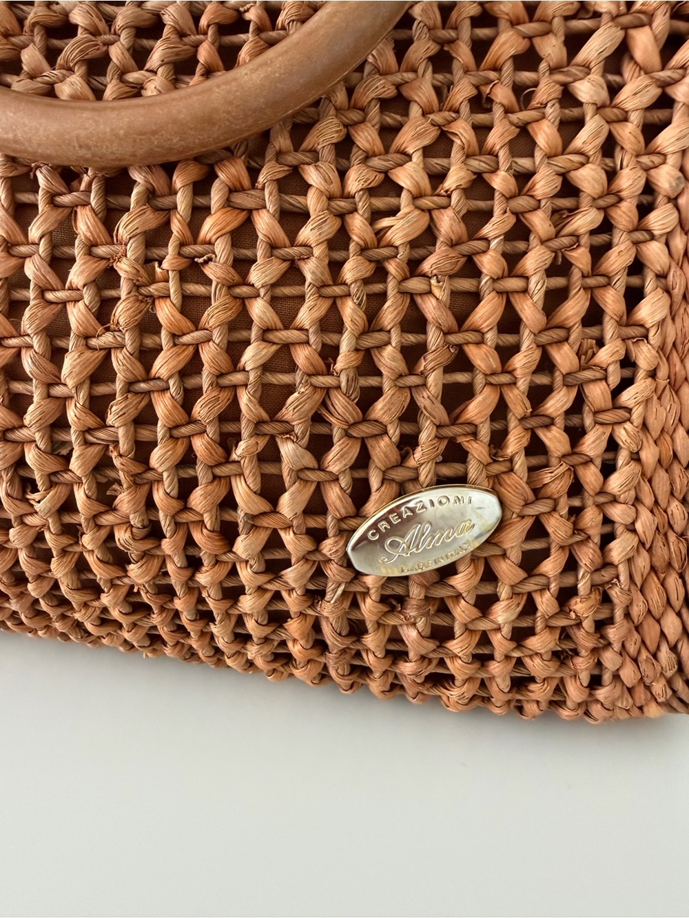 Vintage Creazioni Alma Woven Straw Crossbody Satchel Bag – Made in Italy - Picture 3 of 14